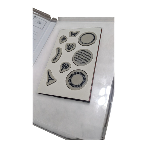 Stampin Up Collage Curios Stamp Set Retired Eiffel Tower, Banner, Balloon New - Picture 3 of 4